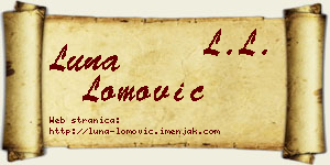 Luna Lomović vizit kartica